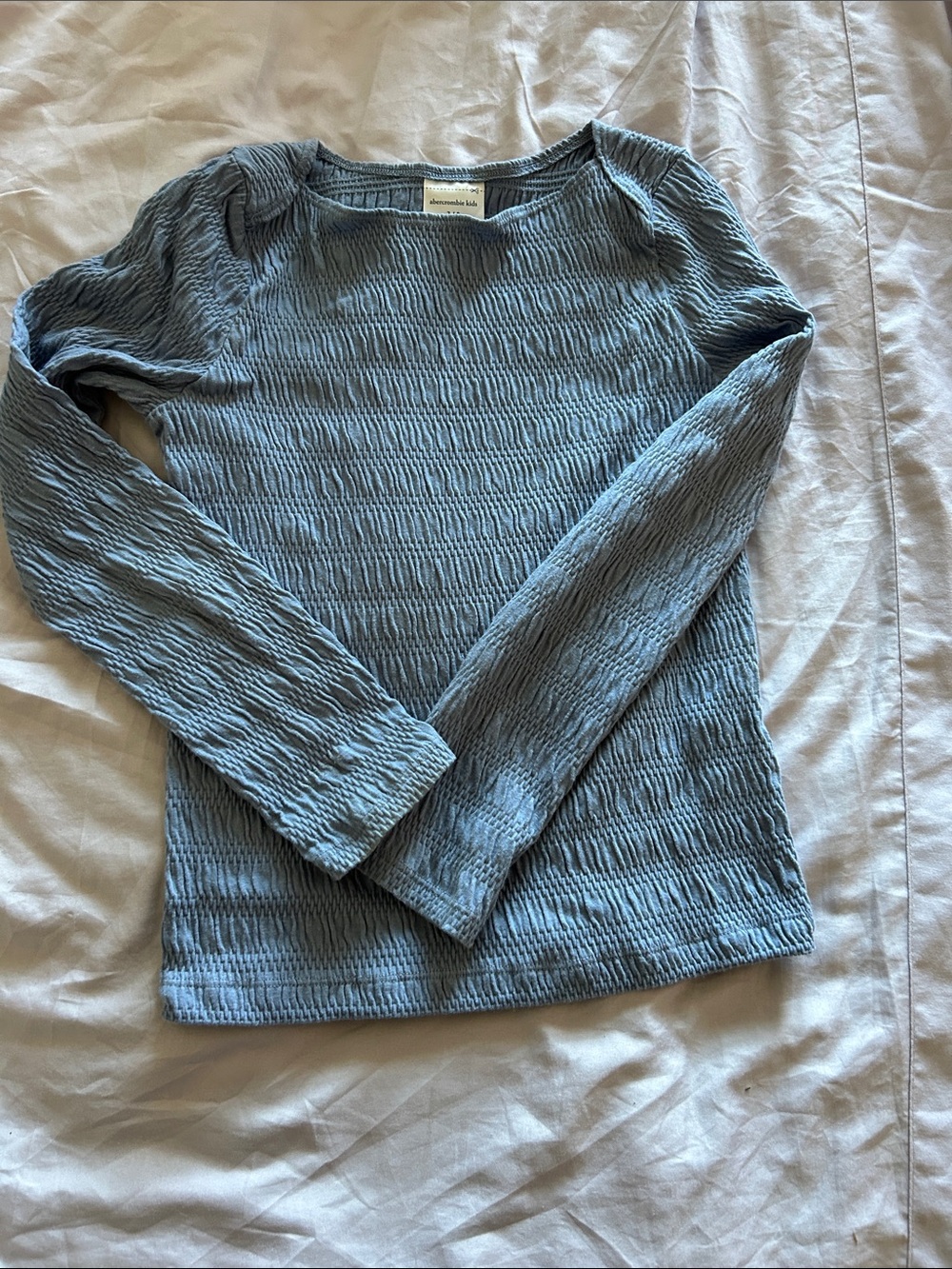 abercrombie kids Blue Textured Long Sleeve Tee